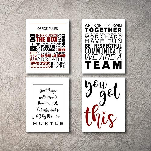 Motivational Office Wall Decor Art Prints Inspirational Quote posters for office Decorations Artwork Positive Affirmation Teamwork Quotes Pictures Living Room Bathroom Kitchen Walls (Office4, 8x10)