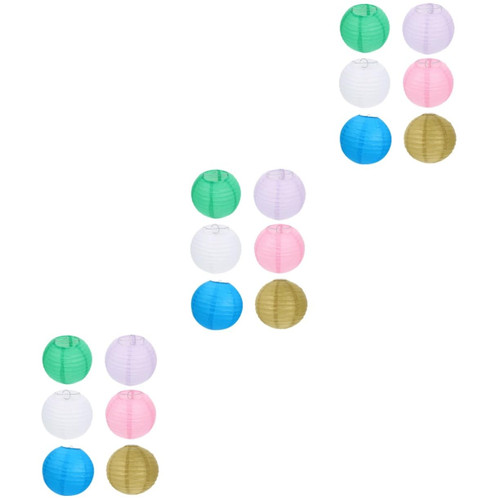 Artibetter 18 Pcs Round Paper Lantern Party Hanging Lanterns Traditional Paper Lantern Paper Lanterns Party Decoration Sphere Paper Lanterns Chinese Decor Iron China Christmas