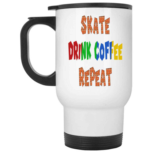 Skater Duck Urban Gift - an Ideal Birthday Present for a Skateboarding Enthusiast - Skateboarding Themed Coffee Drinking Quote on 14 Oz White Stainless Steel Travel Mug Skater Duck Urban Gift - an Ideal Birthday Present for a Skateboarding Enthusiast - Skateboarding Themed Coffee Drinking Quote on 14 Oz White Stainless Steel Travel Mug