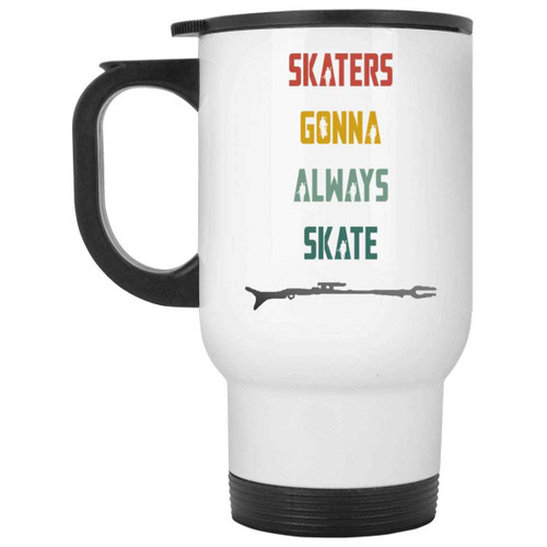 Skateboarding Gift for Fans - Skateboard Quote Duotone Design Present for Son - 14 Oz White Stainless Steel Travel Mug Skateboarding Gift for Fans - Skateboard Quote Duotone Design Present for Son - 14 Oz White Stainless Steel Travel Mug
