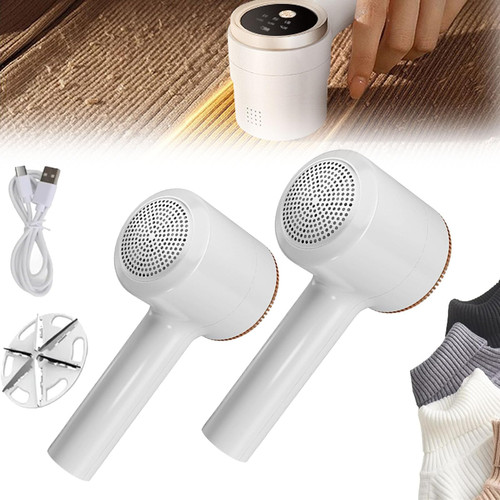 Voltswipe Lint Remover, Voltswipe Lint Shaver, Voltswipe Fabric Shaver, Volts Wipe Portable Lint Remover, USB Electric Fabric Shaver for Sweater Defuzzer, Electric Lint Remover (2pcs White)