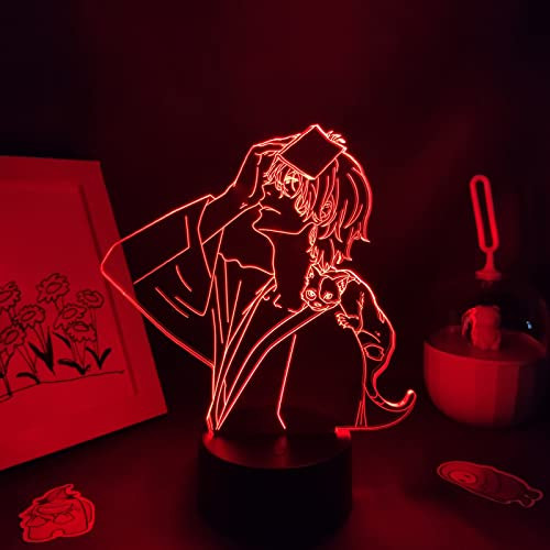 ItoNC Boys Toys Night Light for Kids Bungo Stray Dogs Dazai Osamu Manga 3D LED Battery Lamp Anime Figure Bedroom Table Decor Nakahara Chuya