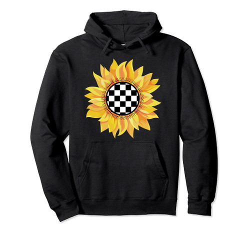Checkerboard Sunflower Pullover Hoodie