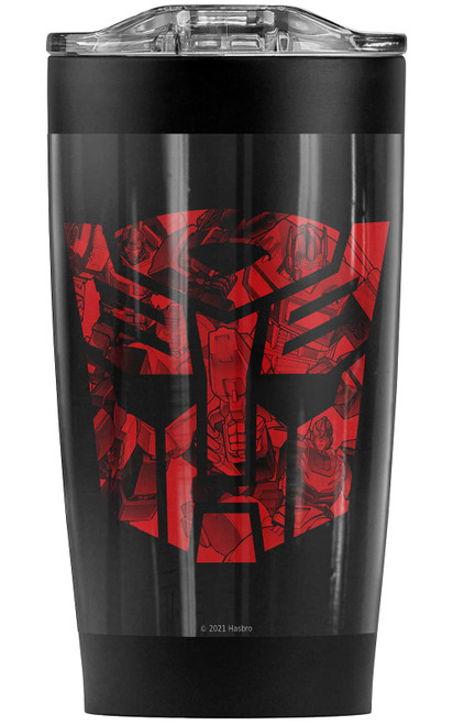 Logovision Transformers Tonal Autobot Stainless Steel Tumbler 20 oz Coffee Travel Mug/Cup, Vacuum Insulated & Double Wall with Leakproof Sliding Lid | Great for Hot Drinks and Cold Beverages