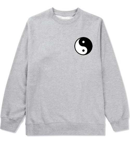 Kings Of NY Yin and Yang Chest Graphic Mens Crewneck Sweatshirt Large Grey Kings Of NY Yin and Yang Chest Graphic Mens Crewneck Sweatshirt Large Grey