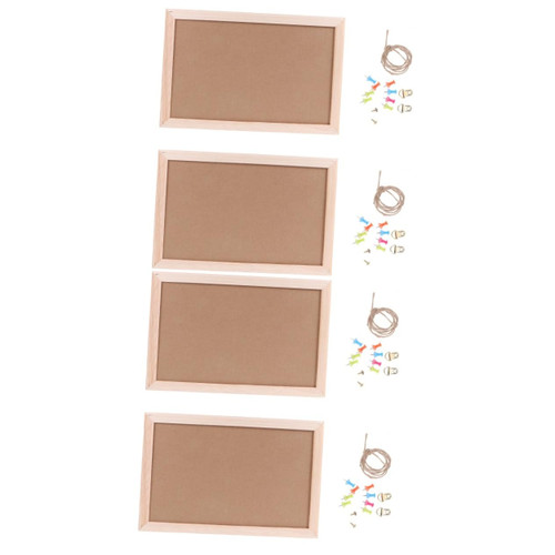 Lurrose 2pcs Single-Sided Cork Board Cork Pin Board Wall Pin Board Notice Pin Board Anging Cork Board Wall Bulletin Board Photos Display Board Vision Pine Wood Hangable Fixed Plate Child