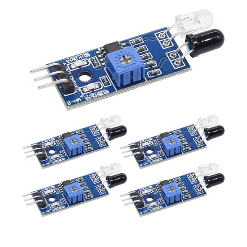 weideer 5pcs IR Infrared Obstacle Avoidance Sensor Module Reflective Photoelectric Sensor Module 3.3V-5V 3-Wire for Arduino Smart Car Robot K-079