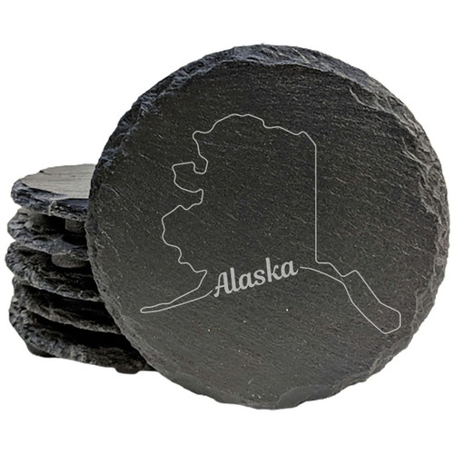 Alaska Coasters - Round Slate - set of 5