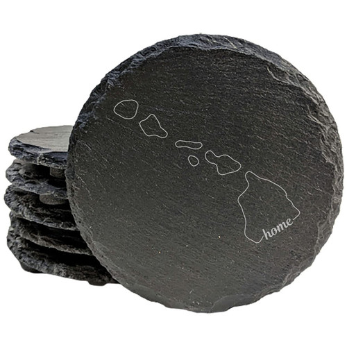 Hawaii Home Coasters - Round Slate - set of 5