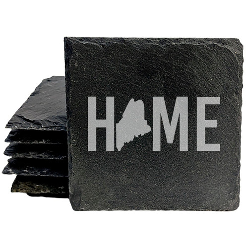 Maine Home Coasters - Square Slate - set of 5
