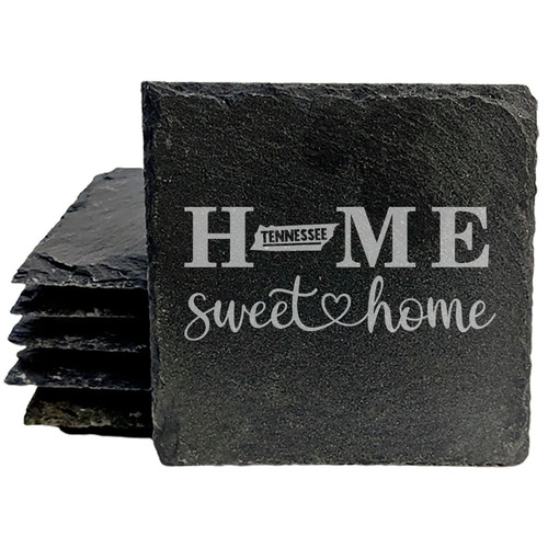 Tennessee Home Sweet Home Coasters - Square Slate - set of 5