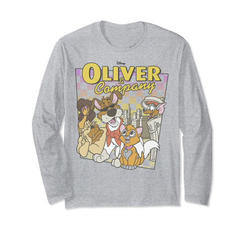 Disney Oliver & Company Checkerboard Poster Long Sleeve T-Shirt