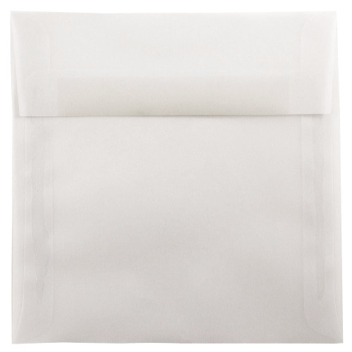 JAM PAPER 8.5 x 8.5 Square Translucent Vellum Invitation Envelopes - Clear - 25/Pack