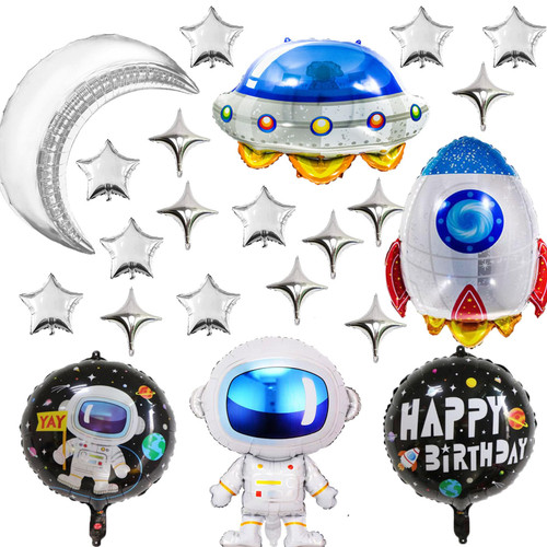 22Pcs Large Outer Space Cartoon Balloons Astronaut Spaceship Foil Balloons Rocket Balloons Moon Star Mylar Balloon for Galaxy Space Themed Baby Shower Party Birthday Decorations Supplies 22Pcs Large Outer Space Cartoon Balloons Astronaut Spaceship Foil Balloons Rocket Balloons Moon Star Mylar Balloon for Galaxy Space Themed Baby Shower Party Birthday Decorations Supplies