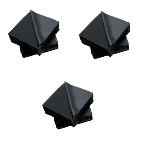 GLEAVI 300 pcs Cleaning Cloth polishing Cloth Wipe Glasses Watch Eyeglass Cleaner Cloth Black Microfiber Cleaning Cloth Sunglasses Clean Wipes Silk Screen Lens Cleaning Wipes