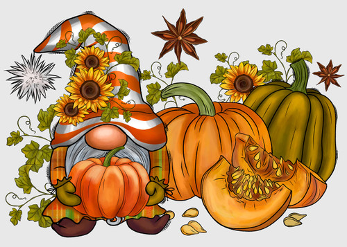 Fall Pumpkin Diamond Art Painting Kits for Adults - Gnomes Drill Diamond Dots Paintings for Beginners, Round 5D Paint with Diamonds Pictures Gem Art Painting Kits DIY Adult Crafts Kits 12x16inch