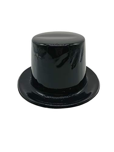 Black Top Hat - 12 pack of Bulk Plastic Top Hats - Party Hats for Adults