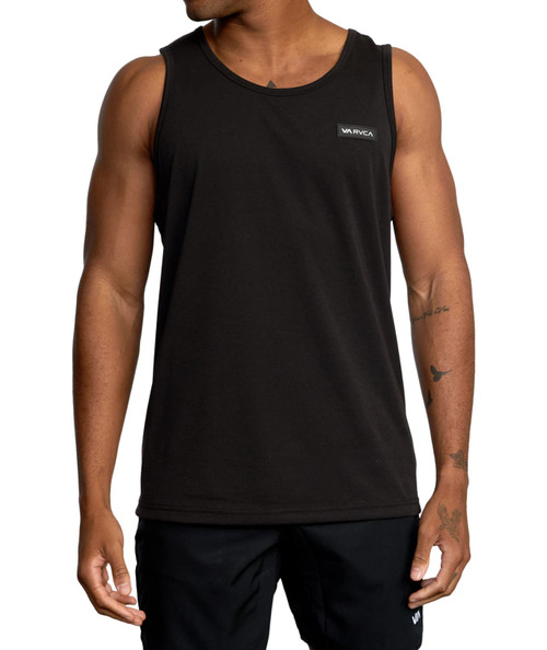 RVCA Mens Dri Release Sport Tank Top - Icon Tank (Black 222, Medium)