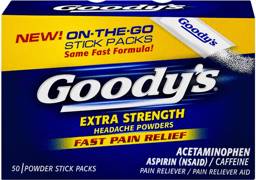 Goody's Extra Strength Headache Powder, Dissolve Packs, 50 Individual Packets (4 Pack)