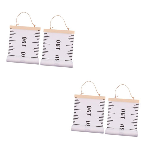 ERINGOGO 4 Pcs Height Measuring Ruler Picture Hanging Tool Hanging Height Ruler Wall-Hanging Ruler Kids Height Measurement Height Wall Char Wooden Ruler Pine Wood White Child Chart Nordic