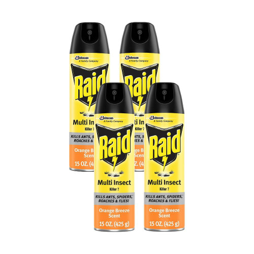 Raid Multi Insect Killer Orange Breeze, 15 Ounce (Pack of 4)