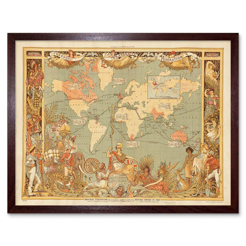 Wee Blue Coo Maps British Empire 1886 Imperial Illustrated People World Art Print Framed Poster Wall Decor 12x16 inch Wee Blue Coo Maps British Empire 1886 Imperial Illustrated People World Art Print Framed Poster Wall Decor 12x16 inch