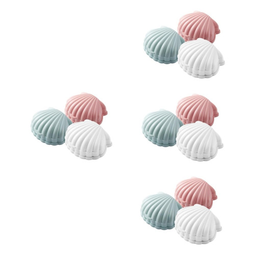 Alipis 12 Pcs Shell Soap Dish Shower Soap Drain Dish Plastic Pallet Soap Tray Sink Sponge Self Draining Soap Dish Soap Drain Holder Plastic Soap Holder Drain Box Travel Pp Portable