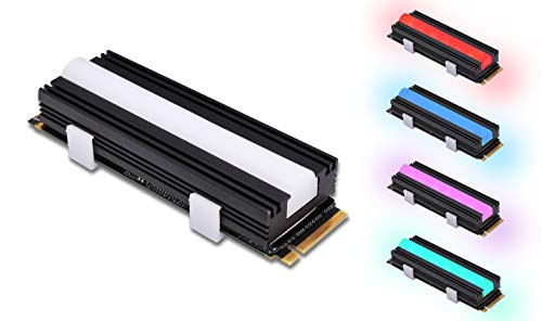 EZDIY-FAB 12V RGB SATA NVMe NGFF M.2 Heatsink SSD Cooler for 2280 M.2 SSD, with Thermal Pad (SSD not Included)