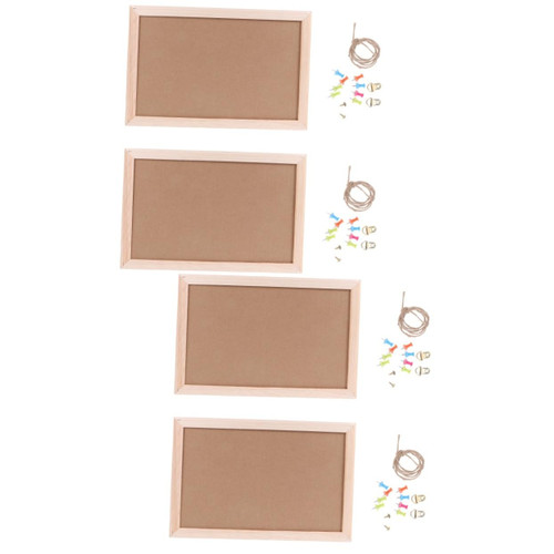 Tofficu 2pcs Single-Sided Cork Board Frame Cork Board Pinning Board Message Board Wall Memo Board Cork Bulletin Board Anging Cork Board Cork Pin Board Hangable Child Memorandum Pine Wood