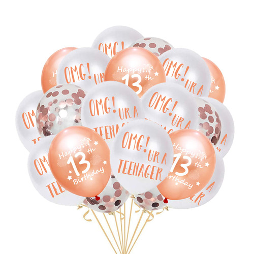 13th Birthday Balloons, OMG UR A Teenager Balloons Happy 13th Birthday Latex Confetti Balloon Ribbons for Girls 13th Teenager Birthday Party 13 Year Old Birthday 12inch(Rose gold) 13th Birthday Balloons, OMG UR A Teenager Balloons Happy 13th Birthday Latex Confetti Balloon Ribbons for Girls 13th Teenager Birthday Party 13 Year Old Birthday 12inch(Rose gold)