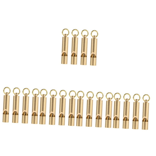BESPORTBLE 20 Pcs Vintage Brass Whistle Kids Blower Toy Sports Whistle Gold Keychain Whistle Emergency Competition Whistle Brass Emergency Whistle Soccer Gold Whistle Child Handbag Charm