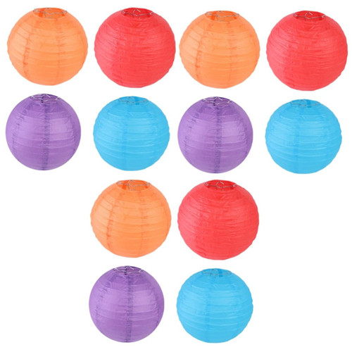 36 Pcs Lantern lampshade Decor Child Handmade Paper Decorate Colorful Outdoor Paper Lanterns Chinese Paper Lantern Japanese Lantern