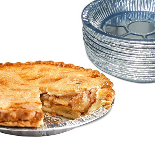 Premium 9" Aluminum Foil Pie Pans. Disposable Tin Plates for Pies Tart Quiche. (Pack of 50)