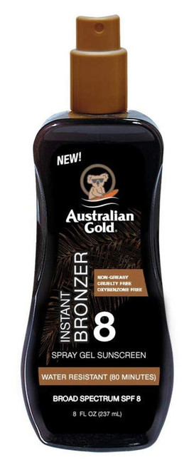 Australian Gold Spf#08 Spray Gel With Instant Bronzer 8 Ounce (235ml) (3 Pack) Australian Gold Spf#08 Spray Gel With Instant Bronzer 8 Ounce (235ml) (3 Pack)