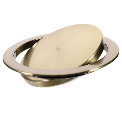 NOLITOY Recessed Trash Can Lid Trash Lid Stainless Steel Trash Can Lid Recessed Trash Bin Lid Desktop Accessories Trashcans Trash Bin Lid Cover Clamshell 430 Stainless Steel Round Sink