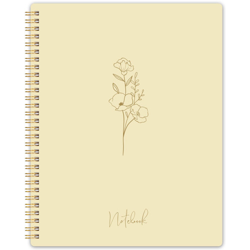 Spiral Notebook - College Ruled Notebook, Notebook Journal, 8.5'' x 10.5'', 55 Sheets/110 Pages, Journal for Women, Journal with Spiral Bound, Inner Pocket, Notebook for Office/School/Home - Beige
