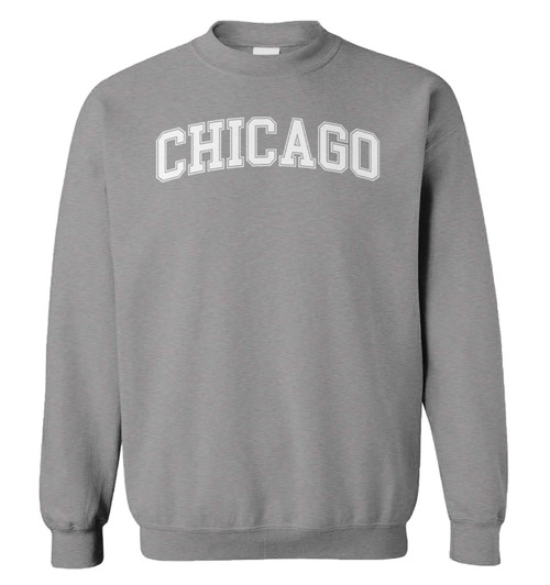 Haase Unlimited Chicago - State Proud Strong Unisex Crewneck Sweatshirt (Light Gray, X-Large)