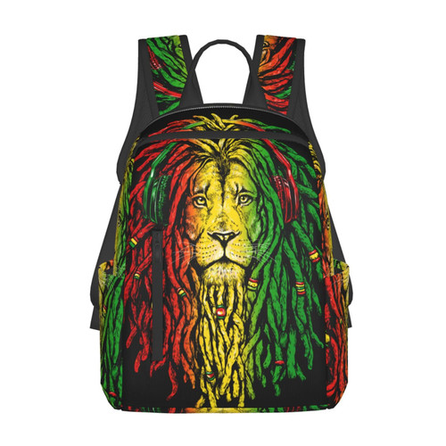 RIMENCH Business Laptop Backpack Travel Bag Rucksack Daypack For Work College Men Women Backpack (rasta rastafarian reggae earphone lion)