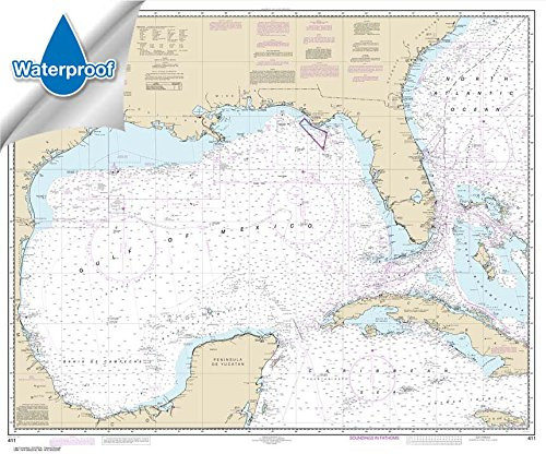 Paradise Cay Publications, Inc. NOAA Chart 411: Gulf of Mexico 35.3 x 42.5 (Waterproof)