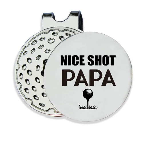 TSUYAWU Nice Shot Papa Golf Ball Marker Best Papa Gift- Funny Golf Marker with Magnetic Hat Clip Golf Novelty Gift - Golf Accessories Gifts for Grandpa Golf Lovers Golfer Men TSUYAWU Nice Shot Papa Golf Ball Marker Best Papa Gift- Funny Golf Marker with Magnetic Hat Clip Golf Novelty Gift - Golf Accessories Gifts for Grandpa Golf Lovers Golfer Men