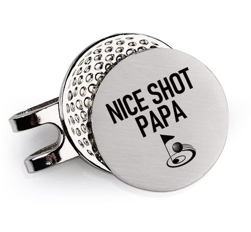 KTTGYRE Funny Stainless Steel Golf Ball Marker - Nice Shot Papa Golf Ball Marker with Hat Clip, Novelty Golfing Golf Accessories Gifts for Papa, Daddy, Dad, Grandpa, Coworker, Golf Lovers KTTGYRE Funny Stainless Steel Golf Ball Marker - Nice Shot Papa Golf Ball Marker with Hat Clip, Novelty Golfing Golf Accessories Gifts for Papa, Daddy, Dad, Grandpa, Coworker, Golf Lovers