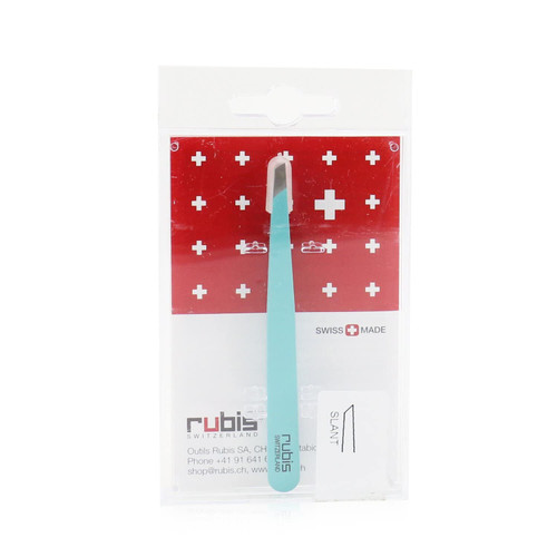 Rubis Tweezer Slanted Tip Stainless Steel Satin Blue