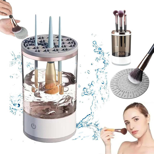 Electric Makeup Brush Cleaner, Makeup Brush Cleaner Machine with Brush Clean Mat, Automatic Spinning Cosmetic Brush Cleaner Makeup Brush Tools for All Size Beauty Makeup ?Gift for Women Wife Friend