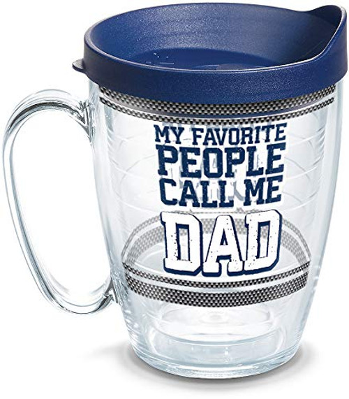 Tervis 1316180 Dad Favorite Insulated Tumbler with Wrap and Lid, 16 oz Mug - Tritan, Clear