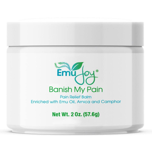 Banish My Pain Balm - Arnica Camphor & Emu Oil Concentrated Pain Relief Cream for Muscles Joints Neck Back Knees. Fast Acting Arthritis Pain & Fibromyalgia Relief Cream Banish My Pain Balm - Arnica Camphor & Emu Oil Concentrated Pain Relief Cream for Muscles Joints Neck Back Knees. Fast Acting Arthritis Pain & Fibromyalgia Relief Cream