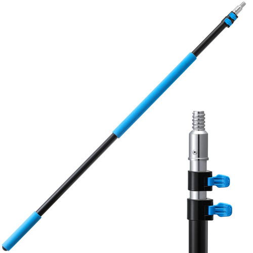 5-12 ft Long Telescopic Extension Pole, Multi-Purpose Extendable Pole with Universal Twist-on Metal Tip, Lightweight Sturdy Aluminum Telescoping Pole for Painting, Dusting and Window Cleaning