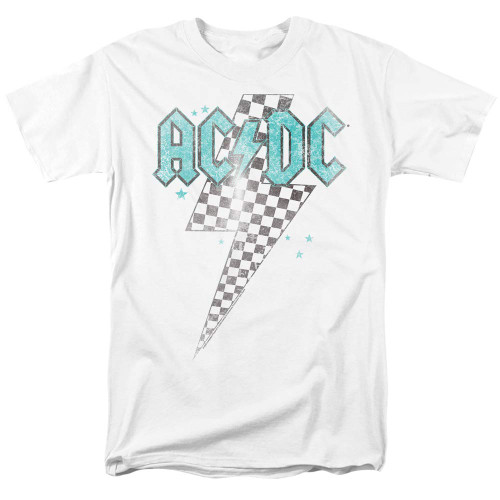 ACDC Skewed Checkerboard Bolt Unisex Adult T Shirt (Checkerboard) 3X-Large