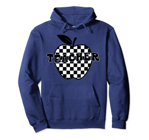 Back To School Checkered Apple Teacher Checkerboard teacher Pullover Hoodie