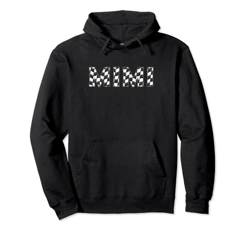 Checkered race car Mimi White Black Checkerboard Women Flag Pullover Hoodie