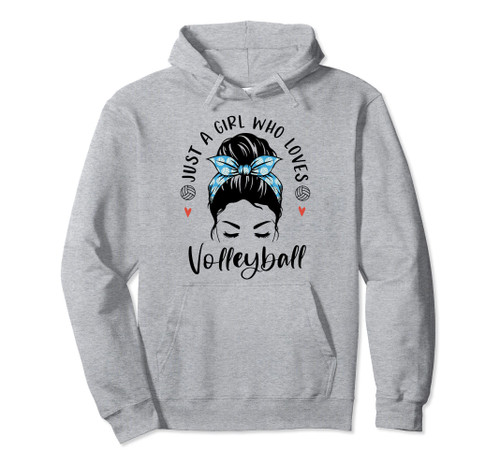 Just A Girl Who Loves Volleyball Gifts For Teen Girls Pullover Hoodie